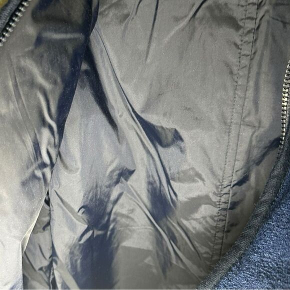 Women’s size small reversible waterproof Blue and Cream Hooded Sweater jacket. - Picture 9 of 10